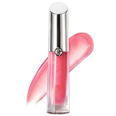 Prisma Glass Hydrating Lip Gloss with Squalane - Armani Beauty | Sephora Giorgio Armani Makeup, Giorgio Armani Beauty, High Shine Lip Gloss, Top Makeup, Long Lasting Lip Gloss, Nice Lips, Hydrating Lip Gloss, Clear Lip Gloss, Lips Shades