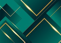 an abstract green background with gold lines and rectangles