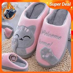 Category:Slippers; Upper Materials:Satin; Season:Winter,Fall; Heel Type:Flat Heel; Gender:Women's; Toe Shape:Round Toe; Style:Cute,Fashion,Comfort; Heel Height(inch):<1; Outsole Materials:TPR; Occasion:Home; Pattern:Cat,Cartoon; Listing Date:07/06/2023; Production mode:External procurement; 2023 Trends:Plush Slippers,House Slippers,Comfort Shoes; Foot Length:; Foot Width:; SizeChart1_ID:2:184043 Baby Summer Outfits, Baby Winter Clothes, Cat Slippers, Onesies Baby, Women's Slip Ons, Newborn Clothing, Designer Baby Clothes, Boots Knee High, Baby Outerwear