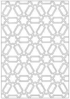 the pattern is shown in black and white, but it looks like hexagonal shapes