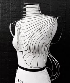 Wearable Wire Art, World Of Wearable Art Costumes, Biomimicry Fashion, Wire Outfit, Lines In Fashion, Juxtaposition Fashion, Fashion Storyboard, Wire Clothing, Wire Corset