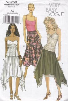 two women's dresses and one woman's dress are shown in this sewing pattern