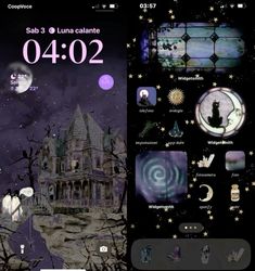 an iphone screen showing the clock and icons for luna calamite's house