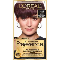 Preference’s Superior Fade-Defying Color & Shine system creates luminous, lit-from-within color, with natural-looking highs & lows, and beautiful gray coverage. With up to 8 weeks of fade-defying color, rich, long-lasting color shines from every strand and resists fading or turning brassy week after week. The kit also includes a color protective Color and Shine Conditioner formulated with Golden Camelina Oil, Anti-Oxidant Vitamin E and UV filter to help keep first day color vibrancy and silky, r Dark Mahogany Brown, Ash Blond, Paris Hair, Gel Hair, Hair Dyes, Dark Mahogany, Mahogany Brown, Gray Coverage, Permanent Hair Dye