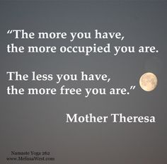 a full moon with a quote from mother theresa on the front and back side, above it