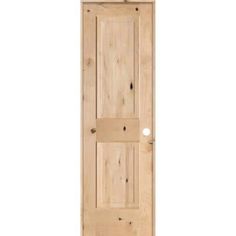 an unfinished wooden door on a white background