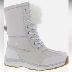 Ugg Adirondack Fluff Boot In White. Worn Once. Little To No Flaws Ugg Adirondack, Shoes Ugg, Waterproof Winter Boots, Leather Fabric, Womens Uggs, Winter Rain, Ugg Shoes, Ugg Boots, Winter Boots