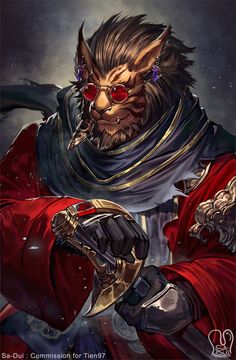 Inn Keeper Dnd, Beast Man Character Design, Hrothgar Art, Leonin D&d, Dnd Npc Characters, Dnd Leonin, Bugbear Character Art, Leonin Dnd, Dungeons And Dragons Races