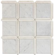 Geo Square White Carrara Marble Mosaic Tile Sample White Mosaic Tile, White Marble Mosaic, White Mosaic Tiles, Mosaic Tile Sheets, White Marble Tiles, Pattern Tile, White Carrara Marble, Marble Mosaic Tiles, Marble Look Tile