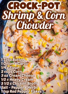 the recipe for crock pot shrimp and corn chowder