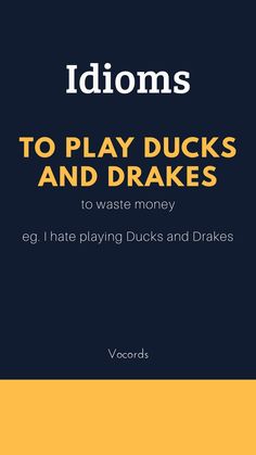 the cover of an ebook with text that reads idoms to play ducks and brakes