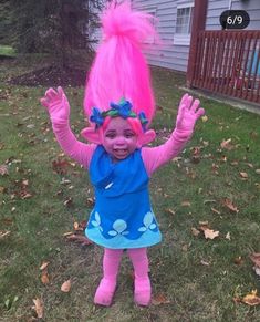 Troll Costume Diy, Trolls Costume, Troll Halloween Costume, Poppy Costume, Diy Fantasia, Troll Costume, Baby Kostüm, Diy Kostüm