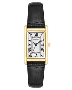 Armitron Gold Watch Women, Rectangular Watch, Rectangle Watch, Special Gifts For Him, Gold Watches Women, Special Gifts For Her, Black Rectangle, Watch Women, Pearl Leather