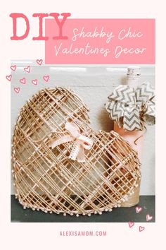 a valentine's day card with the words diy shabby chic valentines decor