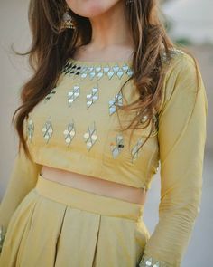 Fancy blouse designs Party Wear Stylish Dresses, Mirror Work Kurti Design, Lehenga Traditional, Mirror Work Kurti, Mirror Work Dress, Mirror Work Blouse Design, Mirror Work Blouse, Latest Blouse Designs Pattern, Dress Designing