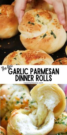 garlic parmesan dinner rolls are the perfect appetizer to serve at your next party