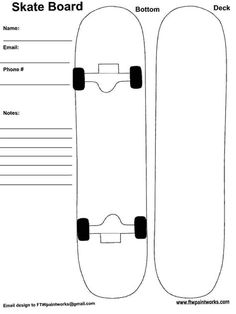 a skateboard is shown with instructions to make it look like the bottom and bottom