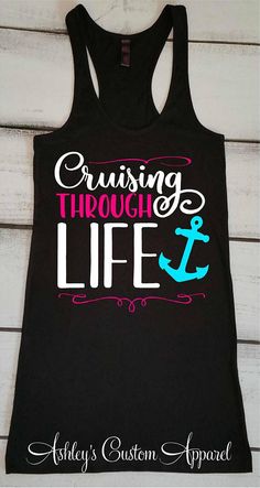 Cruise Shirts Funny Cruise Drinking Shirt Cruising Through Life Boating Tank Tops Cruise Vacation Tank Girls Trip Shirts Swimsuit Cover Up Nautical Sayings, Lemonade Ideas, Lake Shirts, Cruise Design, Carnival Conquest, Carnival Horizon, Top Cruise