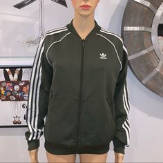 Adidas Army Green And White Zippy Size Small Brand New Without Tags Msrp $89 Adidas Tops, Green And White, Adidas Women, Army Green, Womens Tops, Adidas, Sweatshirts Hoodie, Brand New, Tags