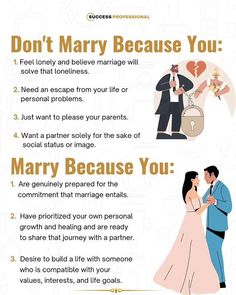 a poster with instructions on how to choose the right bride and groom for their wedding day