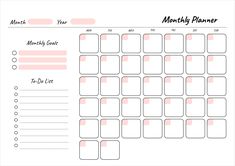 a printable planner for the month with pink and white stripes on it, in front of