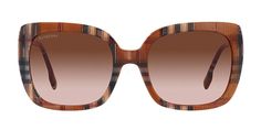 Designer Sunglasses by Burberry, available in CHECK BROWN / brown / gradient brown and sizes: 140-20-54-48. Perfect for women. All our Burberry designer sunglasses are genuine and include manufacturers case, cloth and packaging (where available). These Burberry sunglasses are also available as prescription sunglasses with tints, polarised or transition lenses. Free delivery on eyewear available over £49 Burberry Sunglasses Women, Gradient Brown, Burberry Sunglasses, Brown Gradient, Brown Brown, Sunglasses Online, Prescription Sunglasses, The Chic, Square Frames