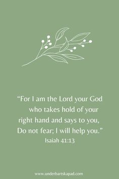 the words for i am the lord your god who takes hold of your right hand and says