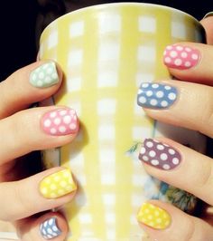 Polka Dot Nail Art, Dot Nail Art, Polka Dot Nails, Dots Nails, Summer Nails Colors, Nail Art Summer, Cute Nail Designs, Funky Nails, Nail Art Inspiration