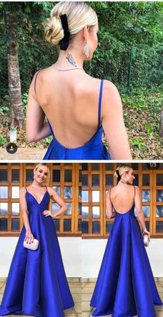 Blue Long Prom Dress, Royal Blue Evening Dress, Blue Evening Dress, Evening Dress Patterns, Evening Dress Long, Dress Elegant Long, Backless Evening Dress, Dress Graduation, Elegant Prom