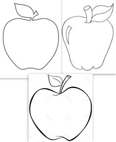 an apple coloring page with the outlines to be colored and then cut into pieces