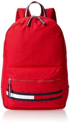 PRICES MAY VARY. A classic, grown-up backpack with padded straps and iconic Tommy details, made from 100% cotton. MADE FOR EVERYDAY: With comfortable straps, an external zip pocket, and plenty of space for your essentials, this mens backpack is made to stand up to heavy daily wear. PACK LIGHT: Clever design gives Tommy’s backpack for men an ultra-lightweight feel, plus an external zip pocket keeps your wallet and keys separate and organized. SIMPLY ESSENTIAL: From weekend trips to epic escapes, Tommy Hilfiger Backpack, Teen's Backpack, Pack Light, Apple Red, Flag Logo, Packing Light, Tommy Hilfiger Man, Weekend Trips, Grown Up