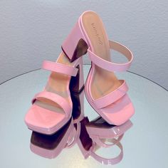 So Cute And Easy To Wear. Baby Pink Heels Well Made And Comfortable! Multiple Sizes! Baby Pink Heels, Aliyah Core, Core Outfits, Sugar Lips, Pink Heels, Clueless, Leather Heels, Baby Pink, Shoes Women Heels