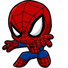 a cartoon spider man with big eyes