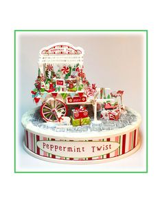 a peppermint twist christmas display with candy and candies