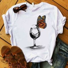 Butterfly On The Glass T Shirt ZNF08 Shirt Painting, Tshirt Painting, Mode Kimono, T Shirt Painting, Tshirt Design Inspiration, T Shirt World, Butterfly Top, Painted Clothes, Direct To Garment Printer