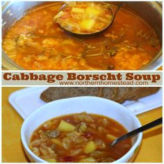 cabbage borsch soup with potatoes and carrots in a white bowl