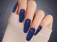 Step into timeless elegance with our Classic Navy Blue Press-On Nails. These sophisticated and stylish nails are perfect for adding a touch of refinement to any outfit, whether for a formal event or a polished everyday look. You will receive a full set of 10 nails in your size along with a complimentary gift of a nail file, cuticle stick, alcohol wipes, and nail glue. If you prefer tape tabs instead of glue, just let us know. I am more than happy to personalize your order, so please reach out to Navy Blue Elegant Nails, Navy Nails Coffin, Dark Blue Nails Coffin, Navy Blue Nails Coffin, Slate Blue Nails, Blue Nails Matte, Nails Nautical