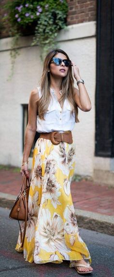 Long Skirt Summer, Maxi Skirt Style, Trendy Skirts, Skirt Maxi, Outfit Jeans, Chiffon Skirt