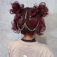 Fun Hair Inspo Color, Short Hairstyles With Accessories, Alternative Prom Hair, Punk Curly Hairstyles, Unique Short Hairstyles, Alternative Updos, Fantasy Hairstyles Short, Colored Bangs Only, Goth Updo Hairstyles