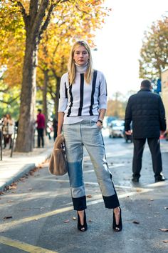 Oui Oui! Style from the Street Kimono And Jeans, Outfits To Wear In Paris, Jeans Street Style, Casual Fridays, Paris Fashion Week Street Style, Paris Outfits, Patchwork Jeans, Style Winter, Jeans Casual