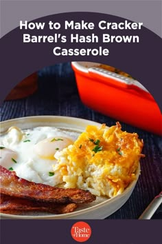 the cover of how to make cracker barrel's hash brown casserole