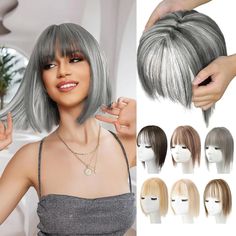 BodiModi VolumeBoost Hair Toppers Grey Hair Topper, Bangs For Women, Instant Lifts, Hair Volume, Natural Human Hair, Hair Topper, Thicker Hair, Voluminous Hair, Thinning Hair