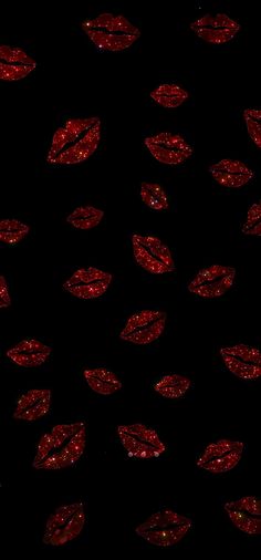 red glitter lips on a black background