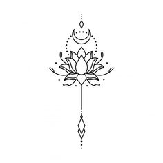 a lotus tattoo design on a white background