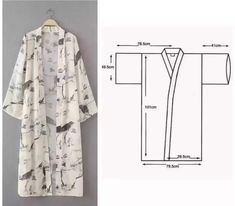 a white shirt with birds on it next to an image of the size and measurements