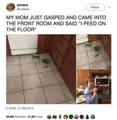 a kid is playing with some green stuff in the kitchen and it looks like he's cleaning