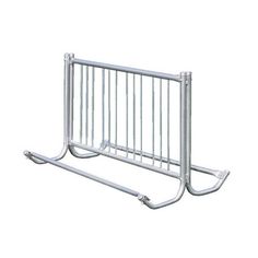 a metal barricade with two bars on each side