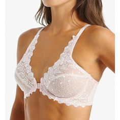 Underwire floral lace bra. Front closure. Very Pretty Front Close Lace Cup Underwire Bra Size: 40H.  Color: Pink.  Gender: female.  Age Group: adult. Meat Girl, Front Closure Bra, Pretty Bras, Plus Lingerie, Pin Up Outfits, Va Va Voom, Fashion Deals, Beautiful Lingerie, Bra Styles