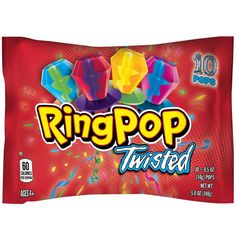 ringpop twisted candy bar on a white background