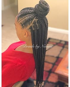 Braided In Ponytail For Black Women, Fulani Braid Styles For Black Women, Cornrows Braids And Box Braids, Braided Cornrow Ponytail Hairstyles Black Women, Braided Up Ponytail Hairstyles Black Women, Feed In Goddess Braids Ponytail, Braids Feed In Cornrows, Feed In Braids Cornrows Updo, Corn Row Front Box Braids Back